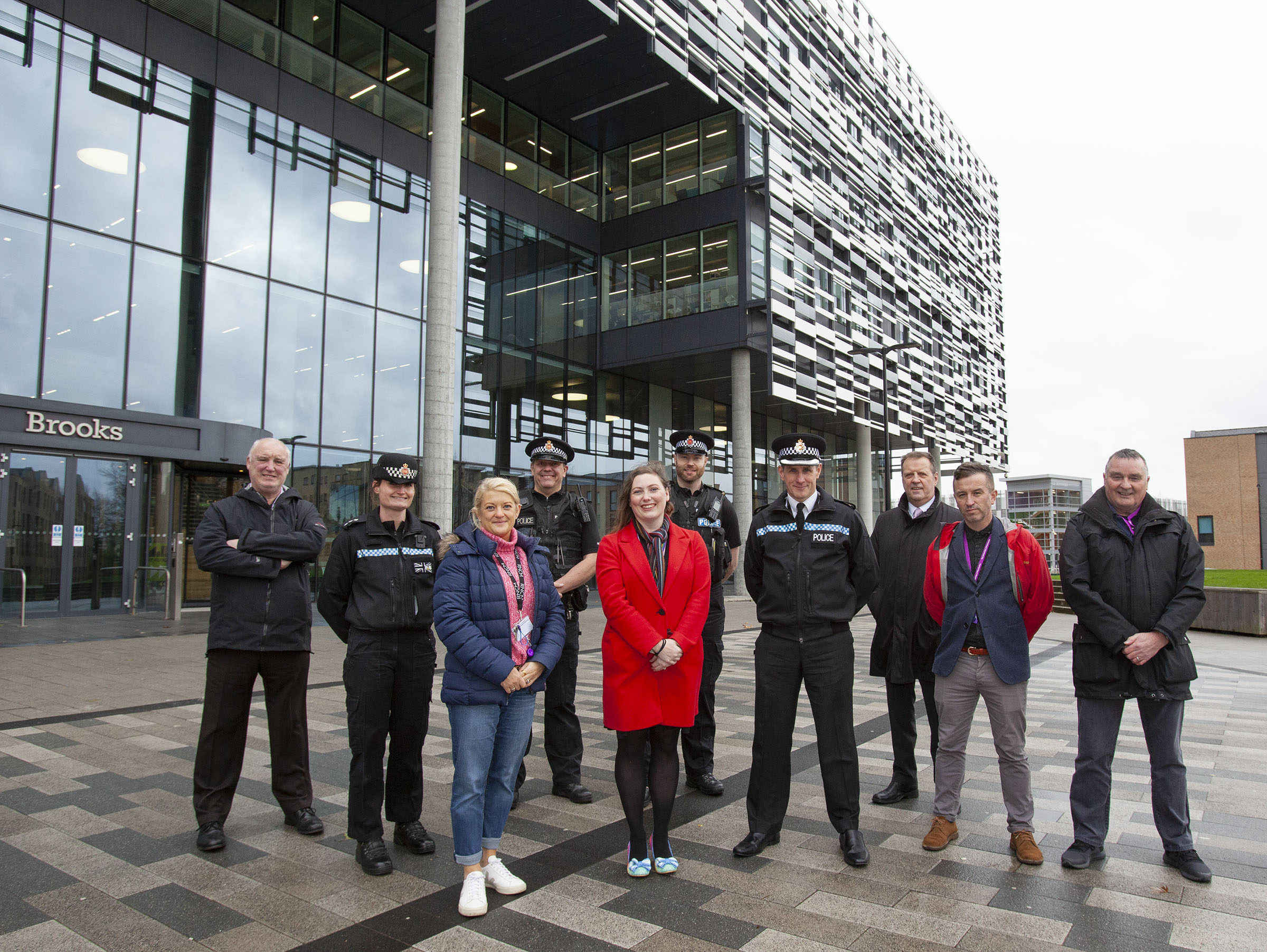 Student Safety Group pictured outside university