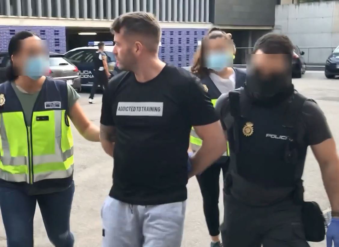 Jamie Rothwell being arrested in Spain
