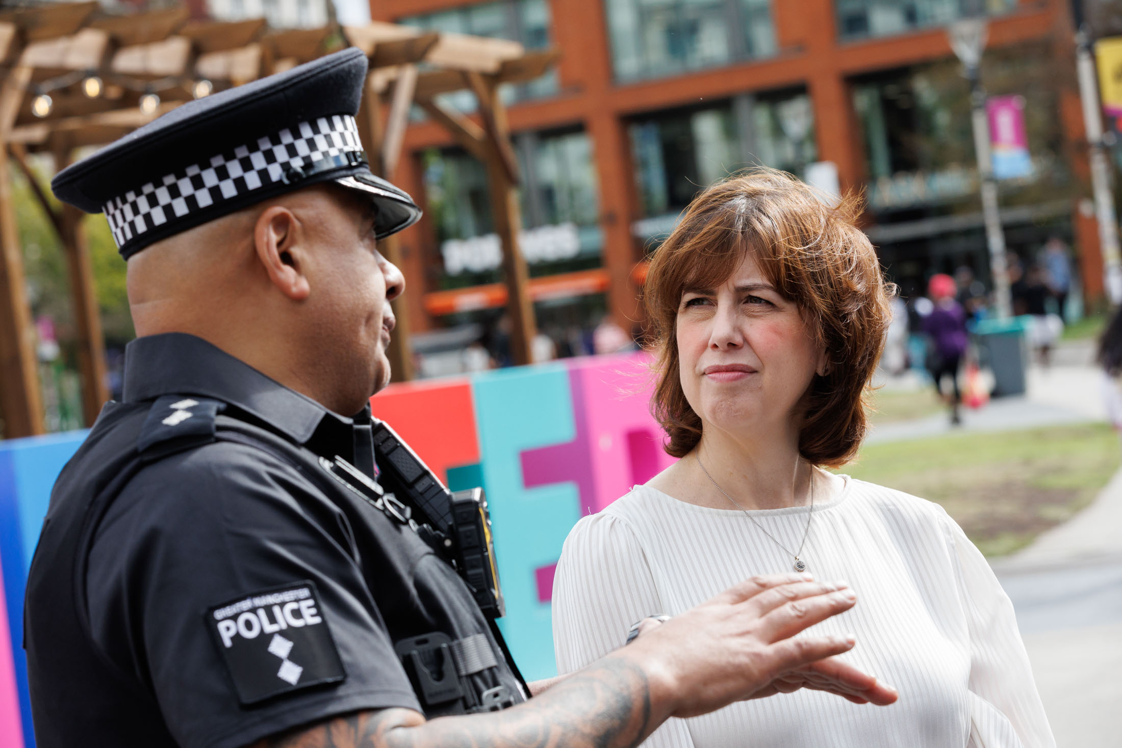 Lucy Powell MP visits Piccadilly Gardens