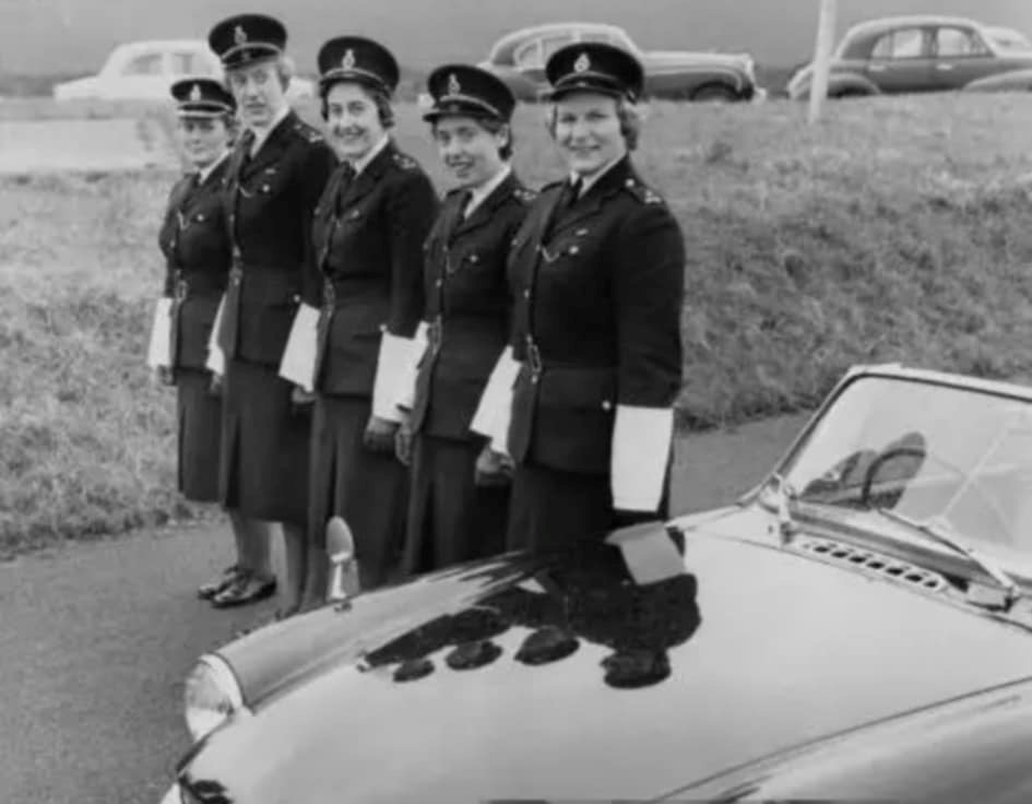 4 - Far left, Joyce Davis, one of Britain’s first mobile patrols crewed solely by female police officers, 1963