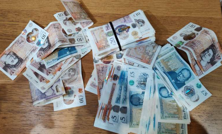 Cash seized during stop