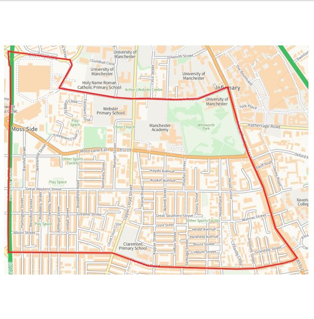 S60 map around Moss Side