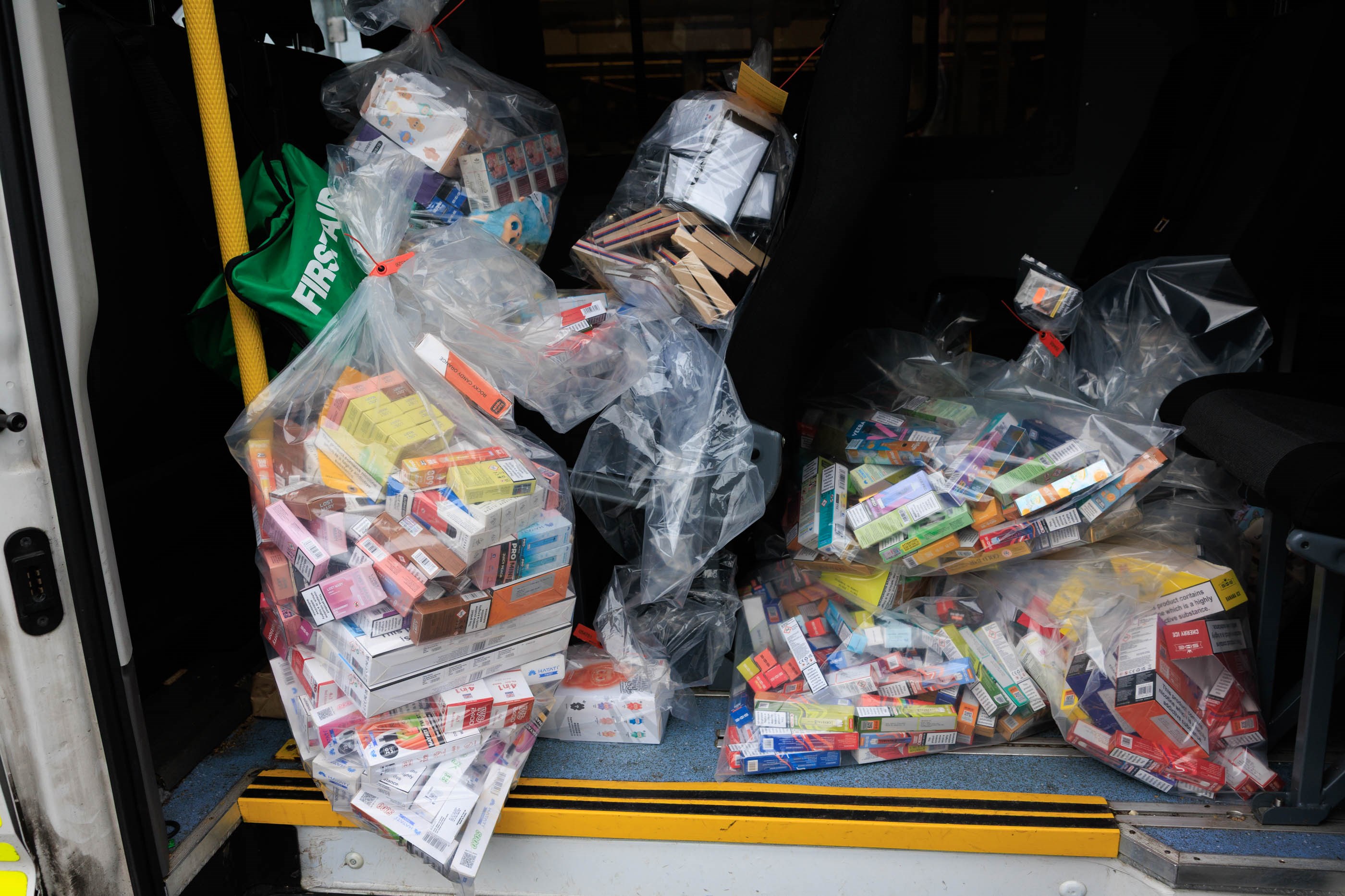 Led Stop Requested Sign £1m worth of vapes and cigarettes seized in Manchester crackdown on ...