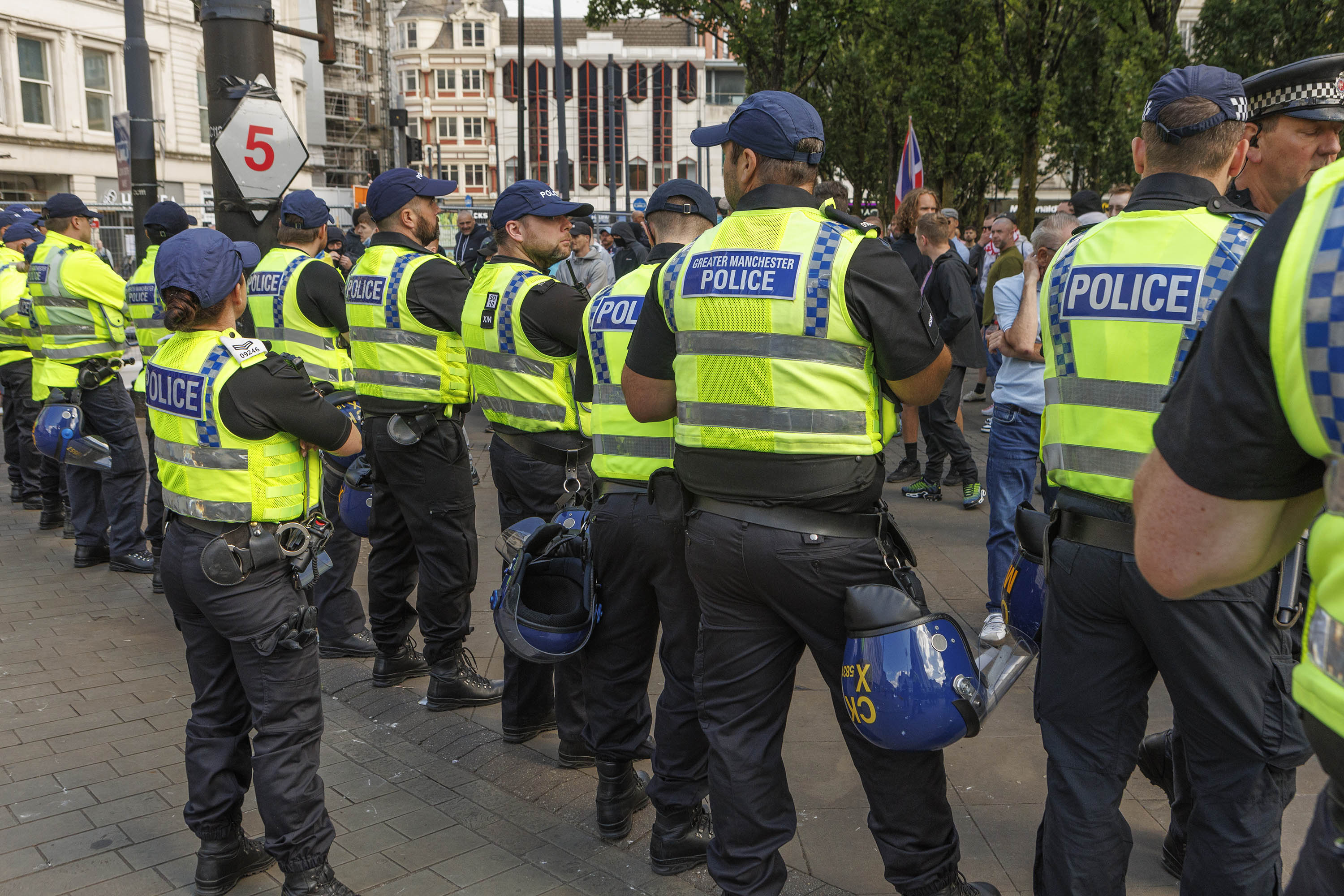 GMP officers at Manchester protests.