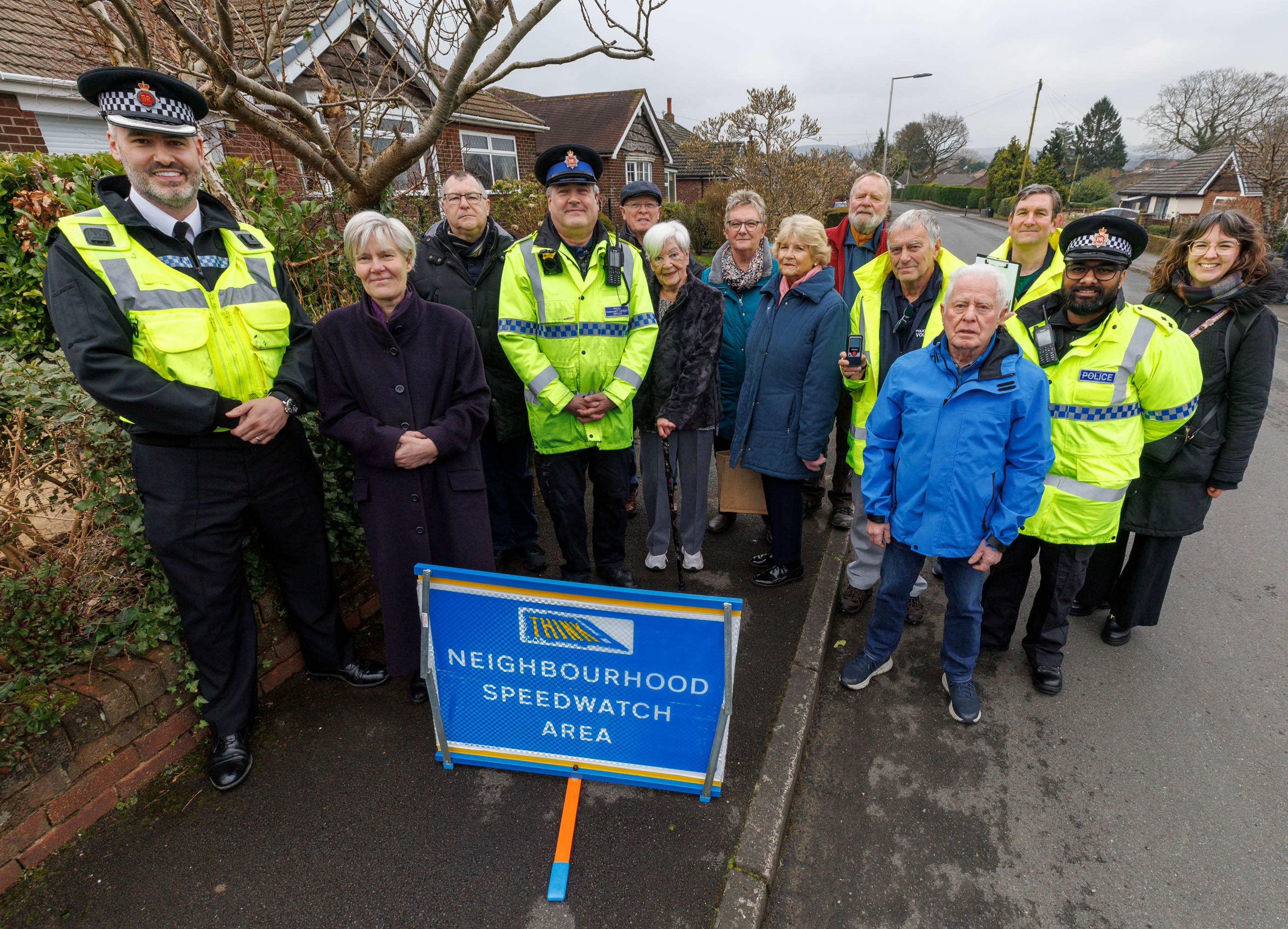 Greater Manchester Police (GMP) alongside partners from the Greater Manchester Combined Authority (GMCA) came together on Monday 11 March 2024 to officially launch a Community Speedwatch scheme which will take part in five different districts.