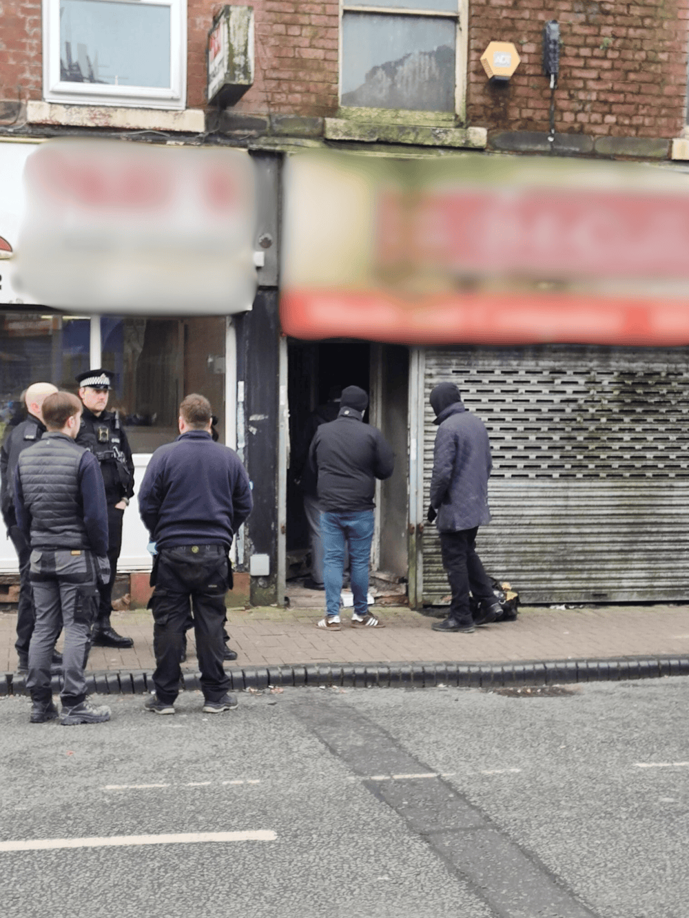 A warrant executed in Leigh on Monday 3 March 2025.