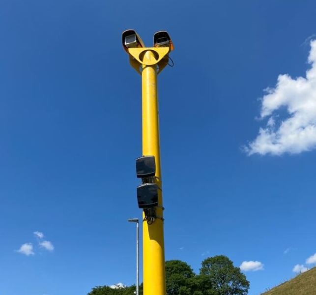 An image of the new look cameras on Greater Manchester roads.