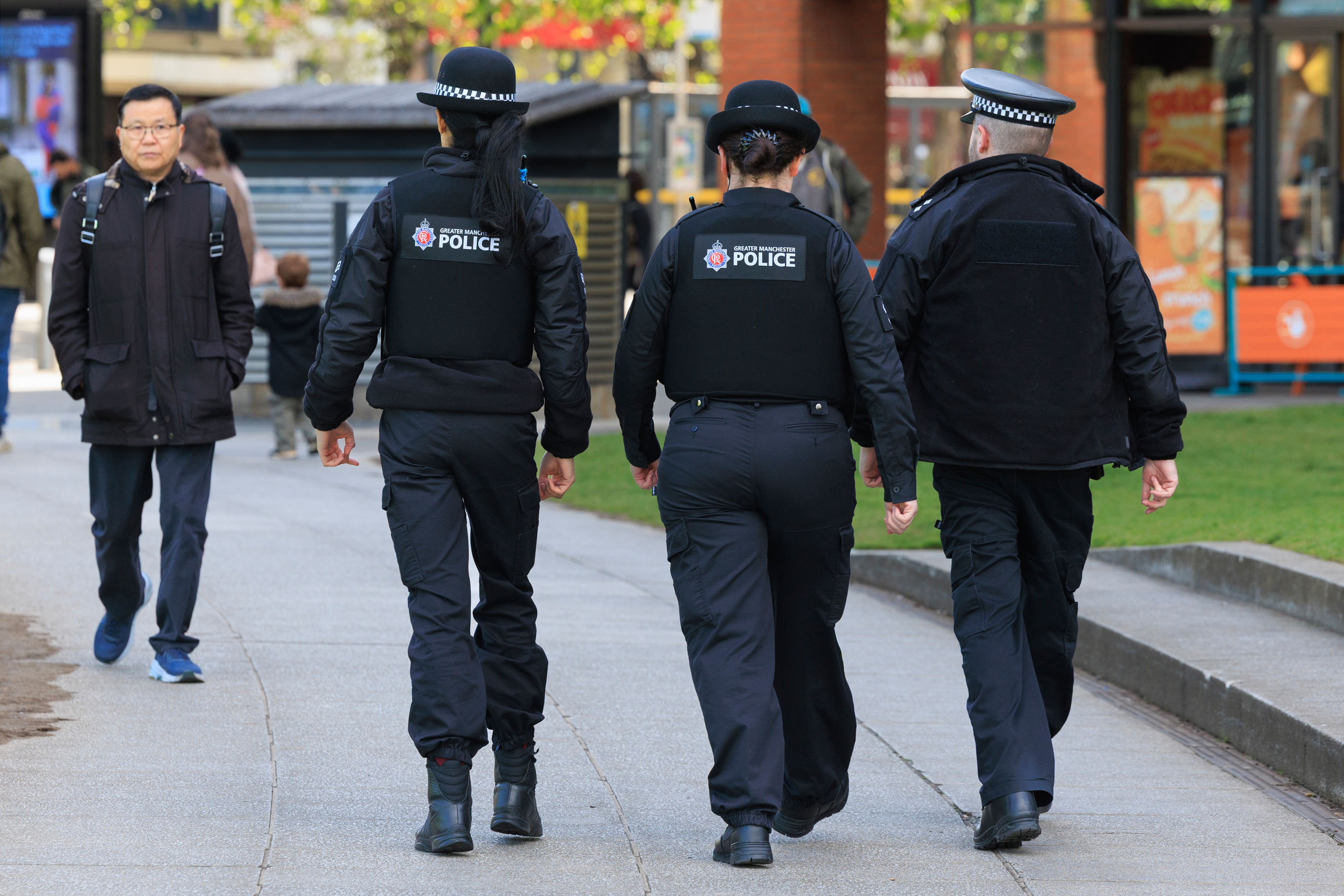 Officers patrolling Piccadilly Gardens.