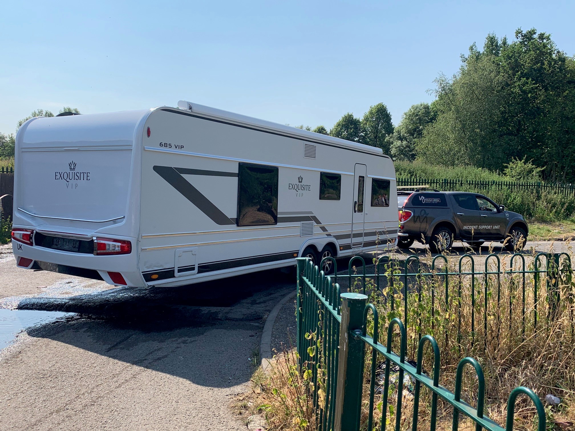 Stolen caravan being recovered
