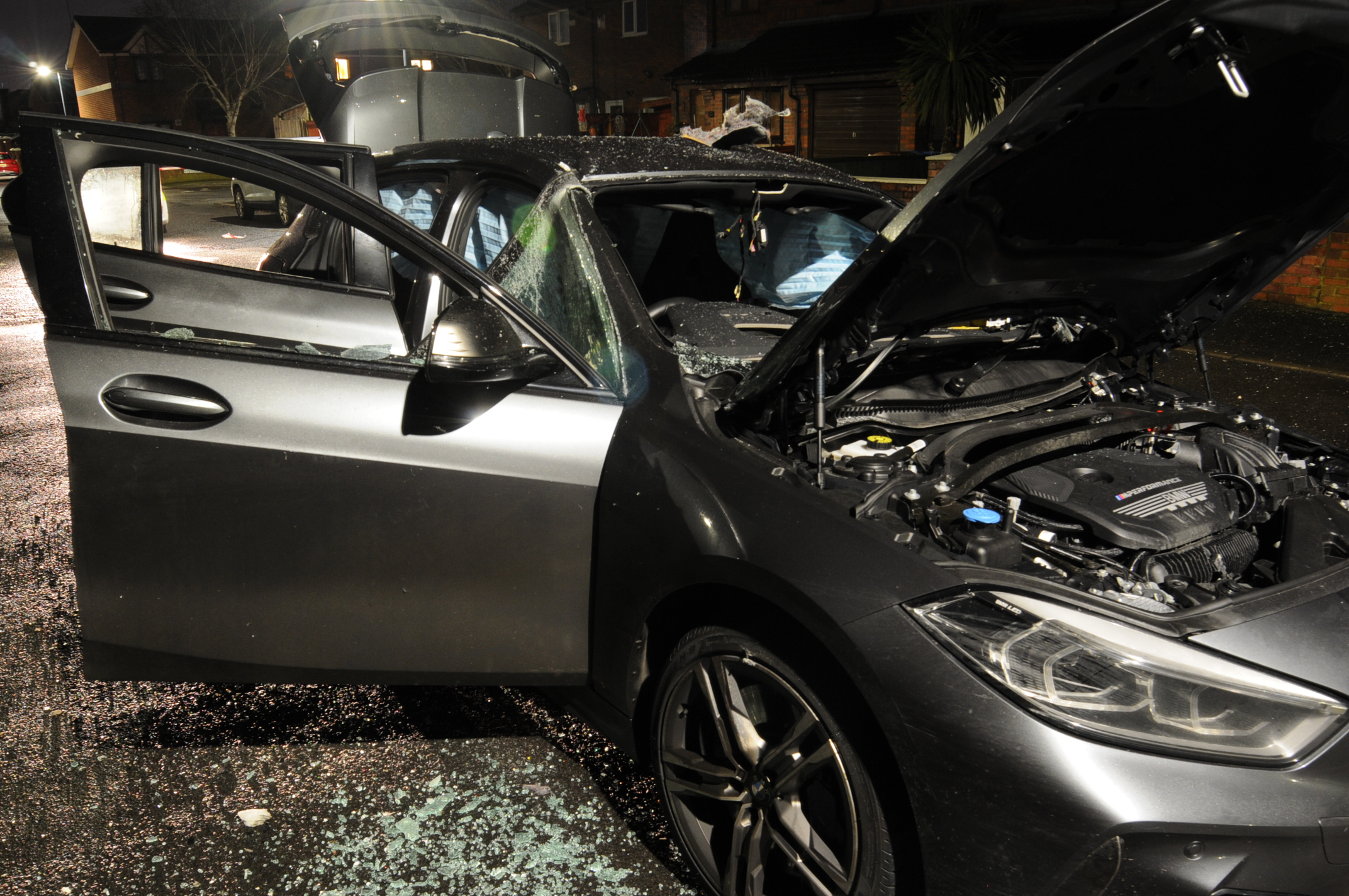 Damaged BMW Car