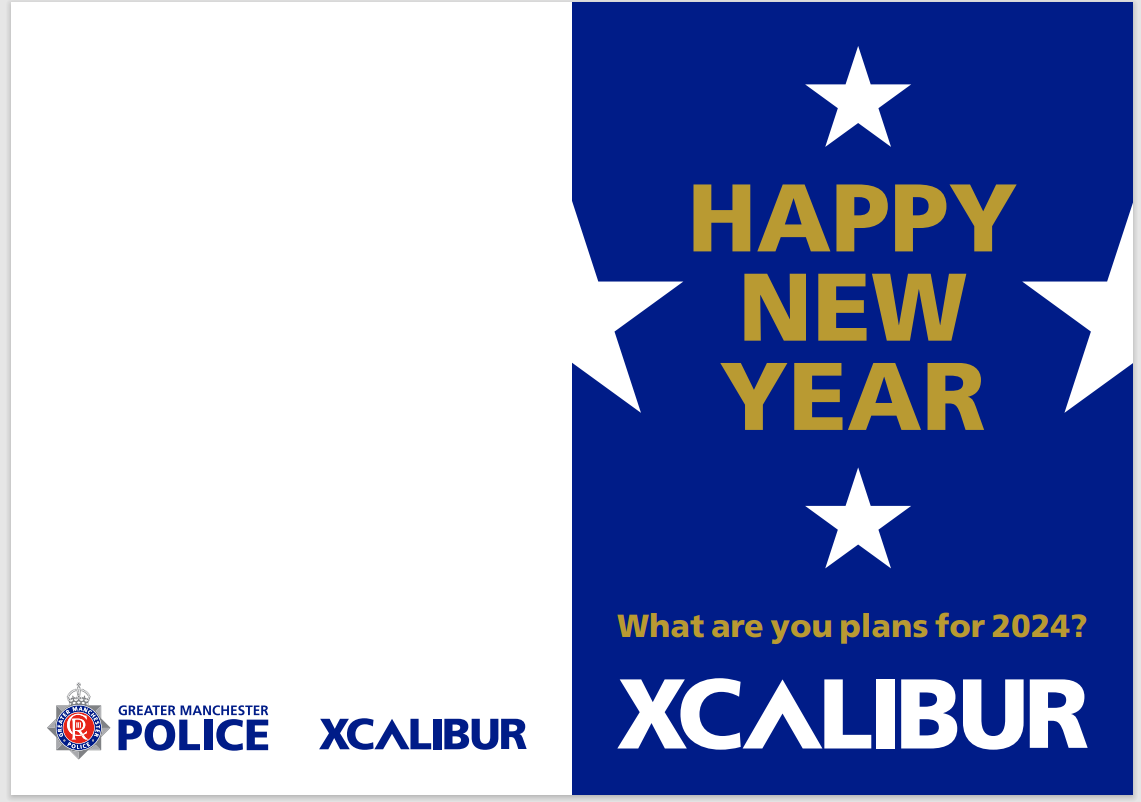 GMP’s Xcalibur Task Force hand out New Year resolution cards to 30 youths in Manchester and Trafford.