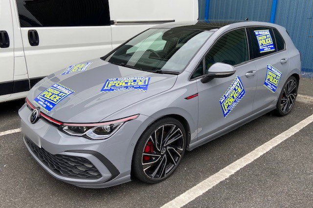 A Volkswagen Golf that was seized by GMP's Operation Wolverine.